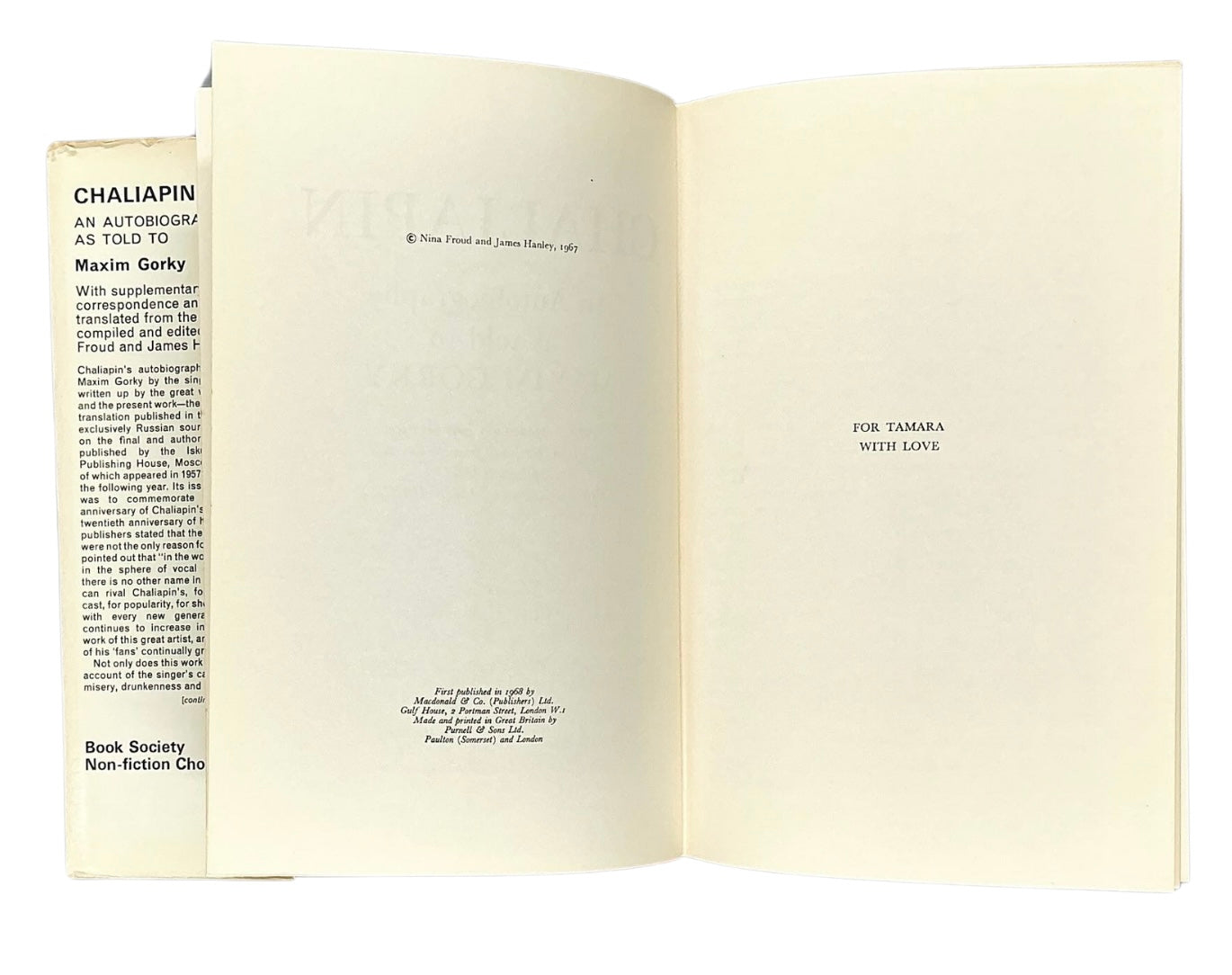 Chaliapin: An Autobiography as told to Maxim Gorky. First British edition.