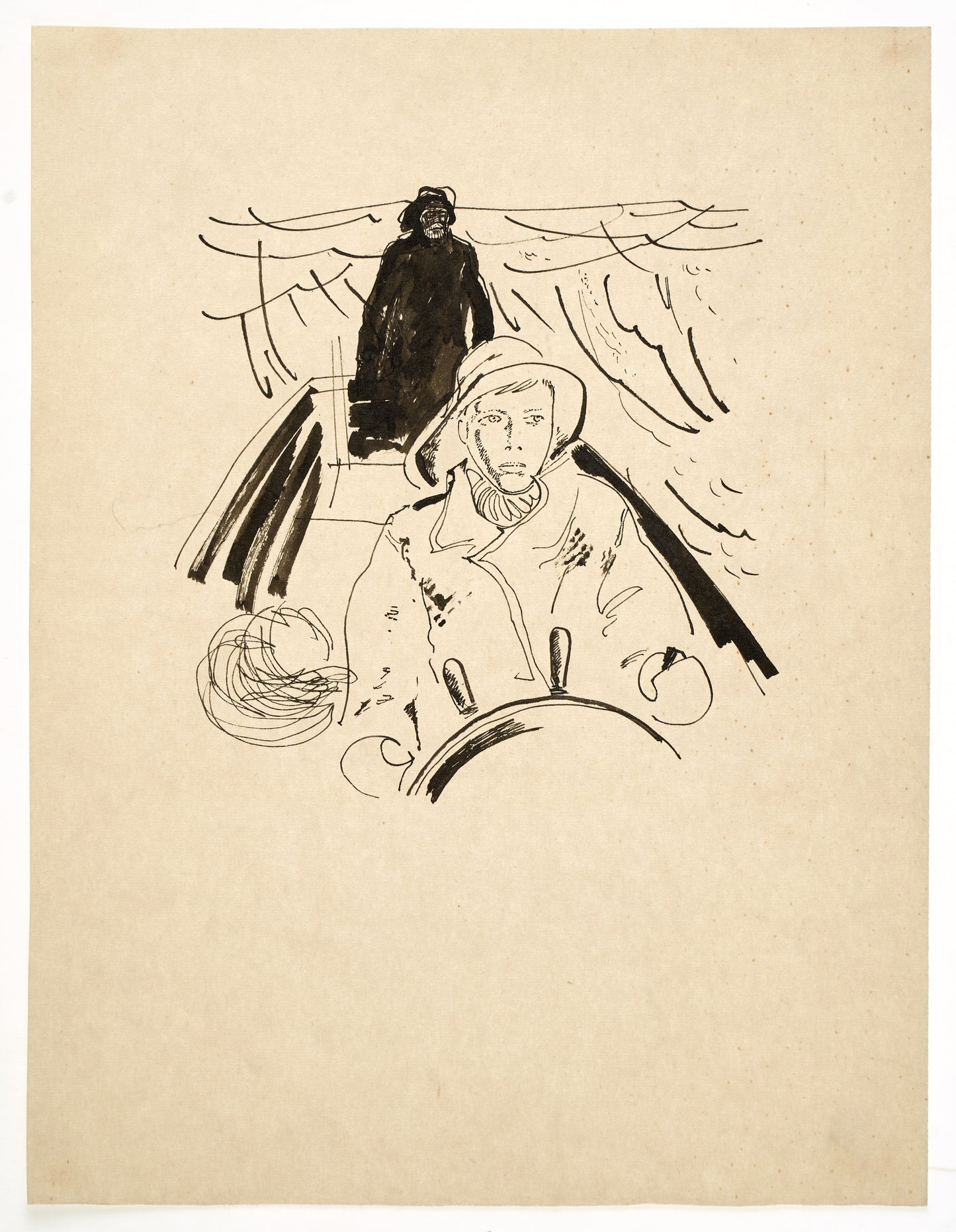 Original pen-and-ink drawing for Alistair MacLeod’s 'The Boat'.