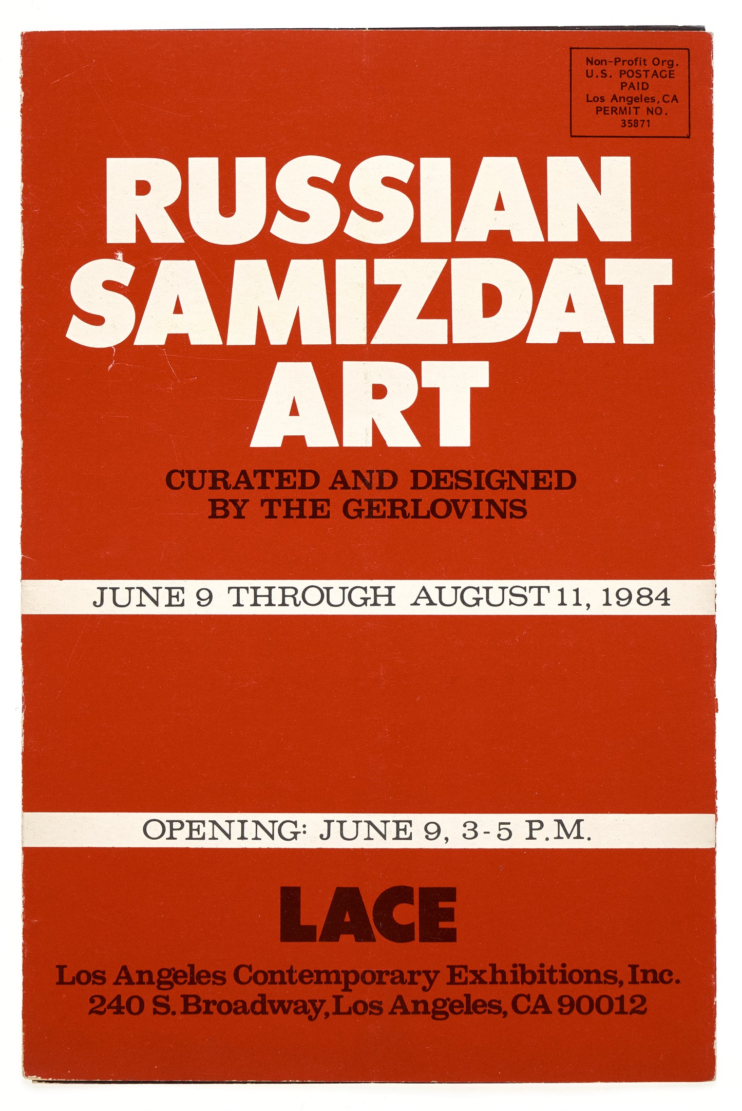 Russian Samizdat Art. Invitation to the Gerlovins' traveling exhibition.