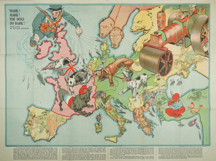 Hark! Hark! The Dogs do Bark! Serio-Comique Map of Europe at War ...