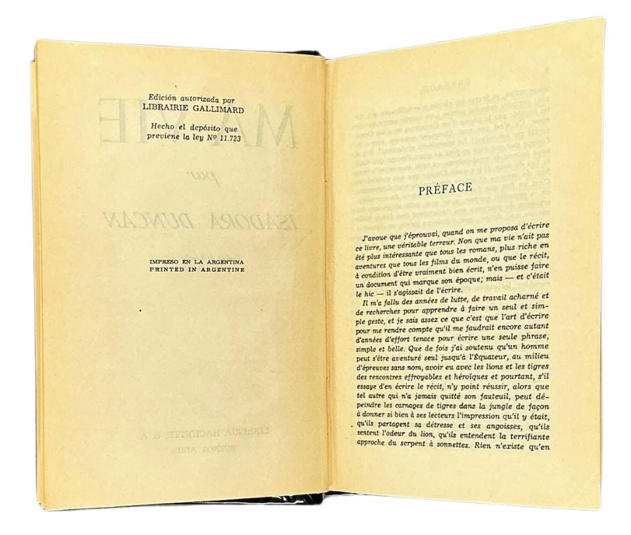 Ma Vie. French translation published in Buenos Aires.